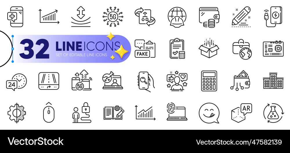 Outline set of computer fingerprint transform vector image