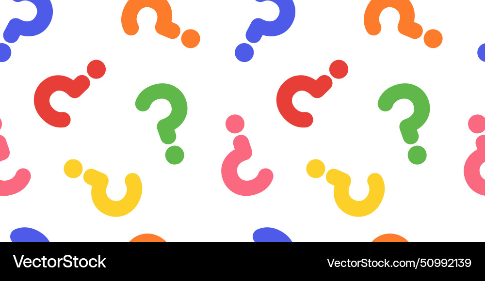 Question mark seamless pattern colorful abstract Question mark seamless pattern colorful abstract vector image