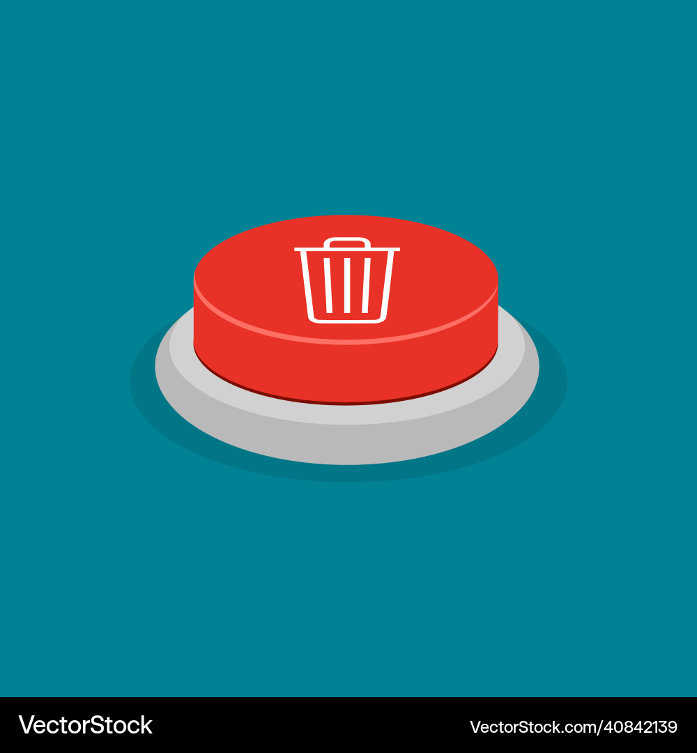 Red trash button the idea of delete Red trash button the idea of delete vector image