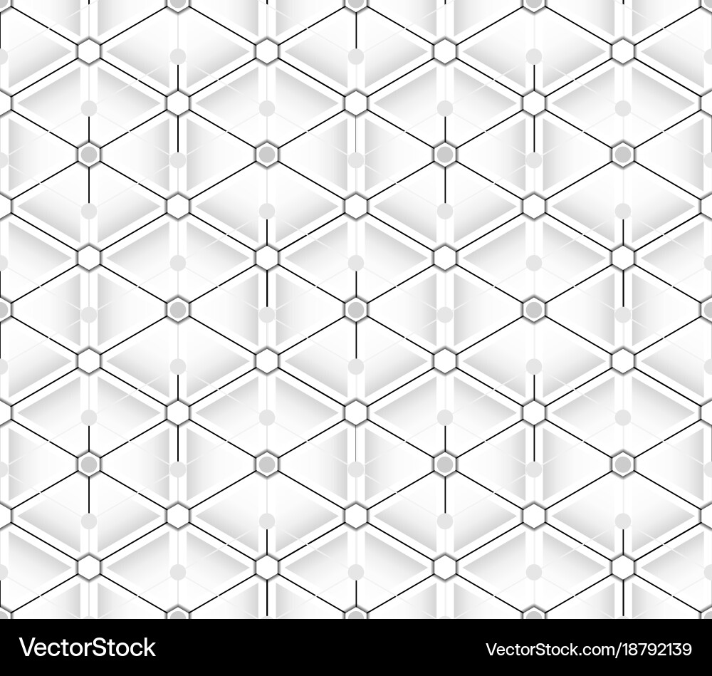 Seamless pattern of triangles and hexagons vector image