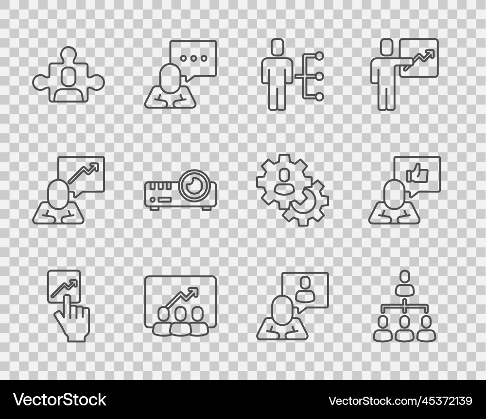 Set line team leader hierarchy organogram chart Set line team leader hierarchy organogram chart vector image