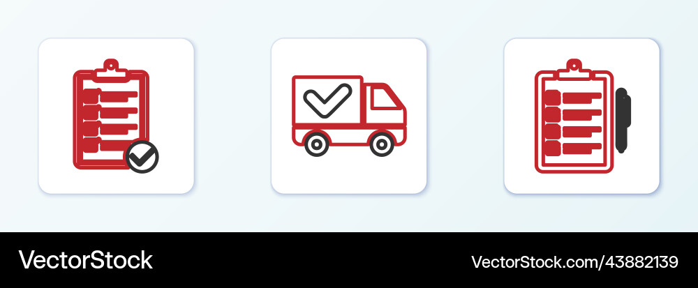 Set line verification of delivery list Set line verification of delivery list vector image