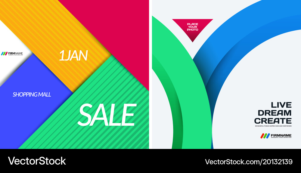 Set of material design abstract templates vector image