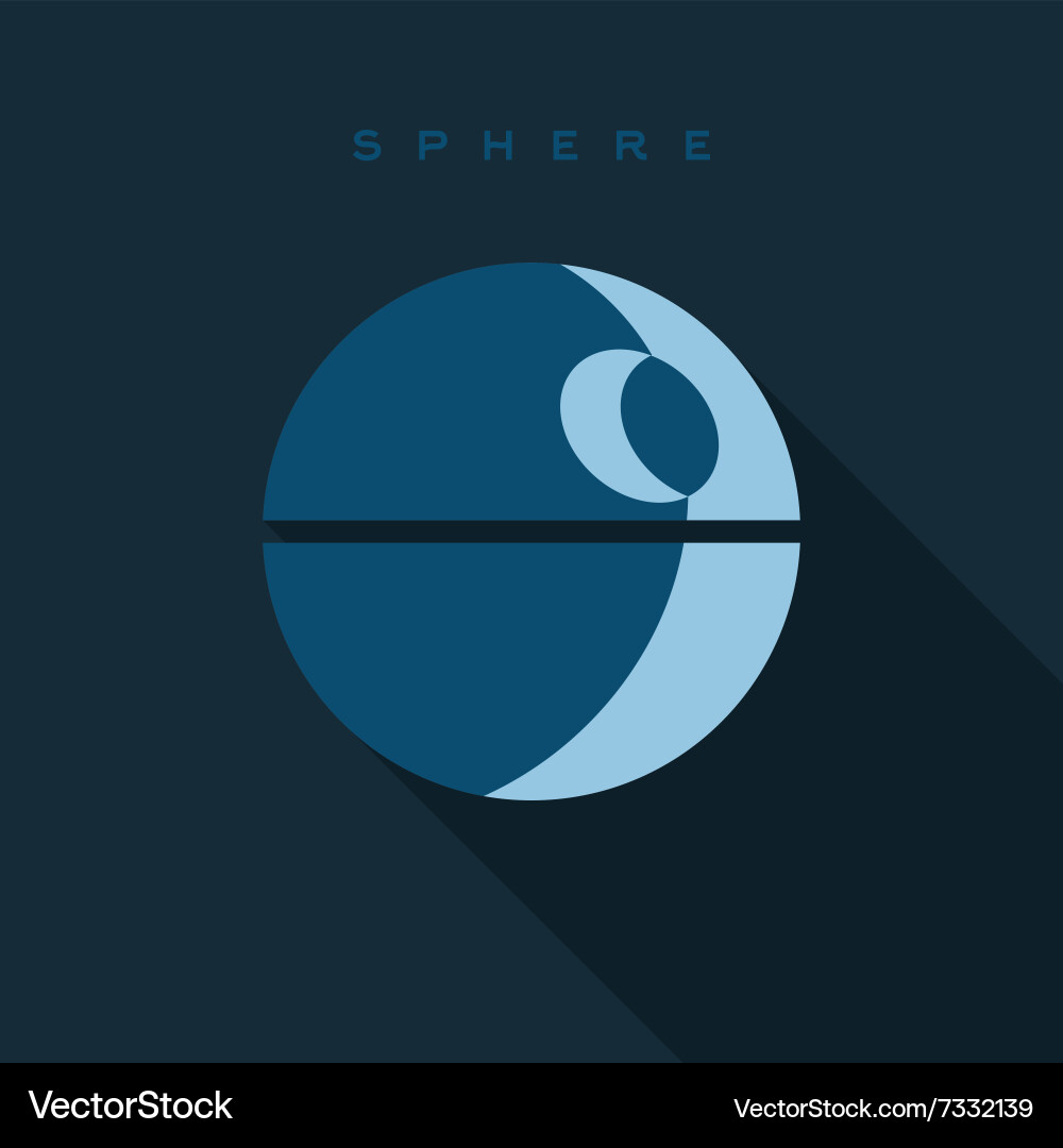 Spherical objects sign into flat style vector image