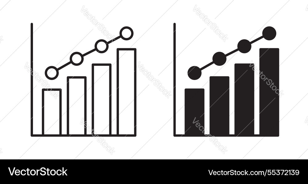 Stats icon set in thin line for web Stats icon set in thin line for web vector image