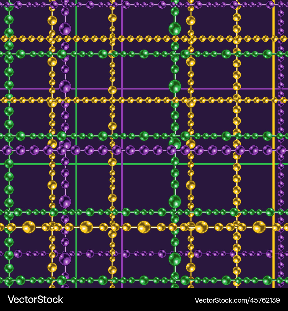 Tartan seamless pattern with string of beads Tartan seamless pattern with string of beads vector image