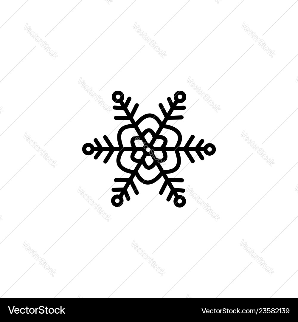 Web line icon snowflake black on white background Web line icon snowflake black on white background vector image