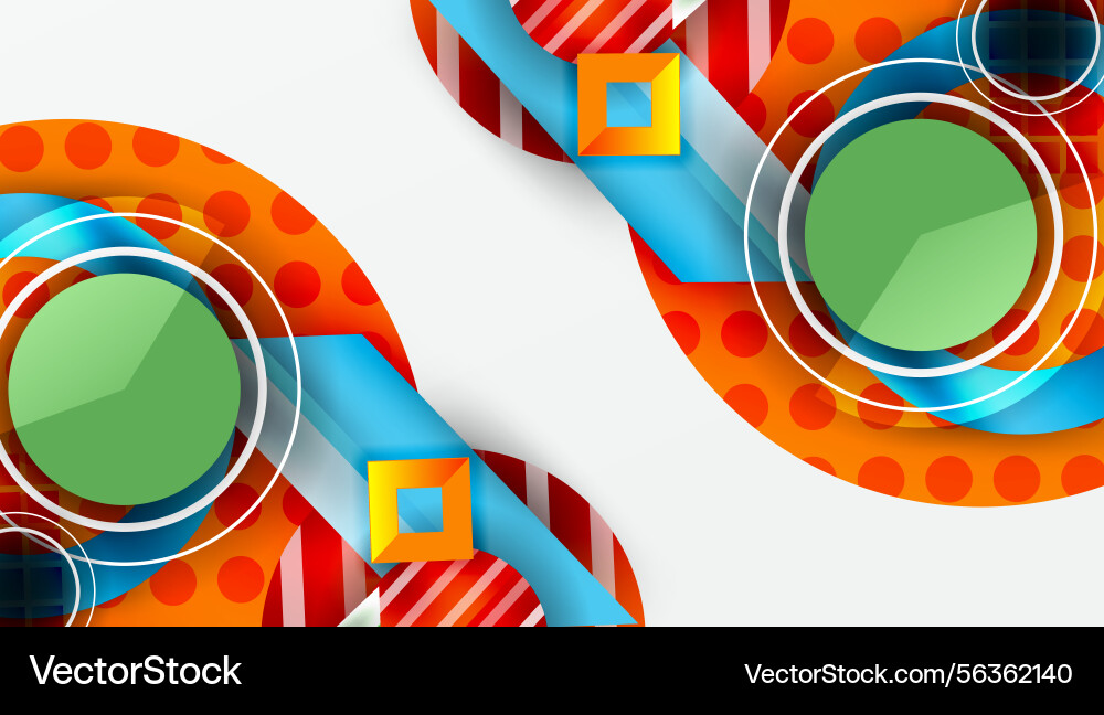 Abstract design features circles squares lines Abstract design features circles squares lines Vector Image