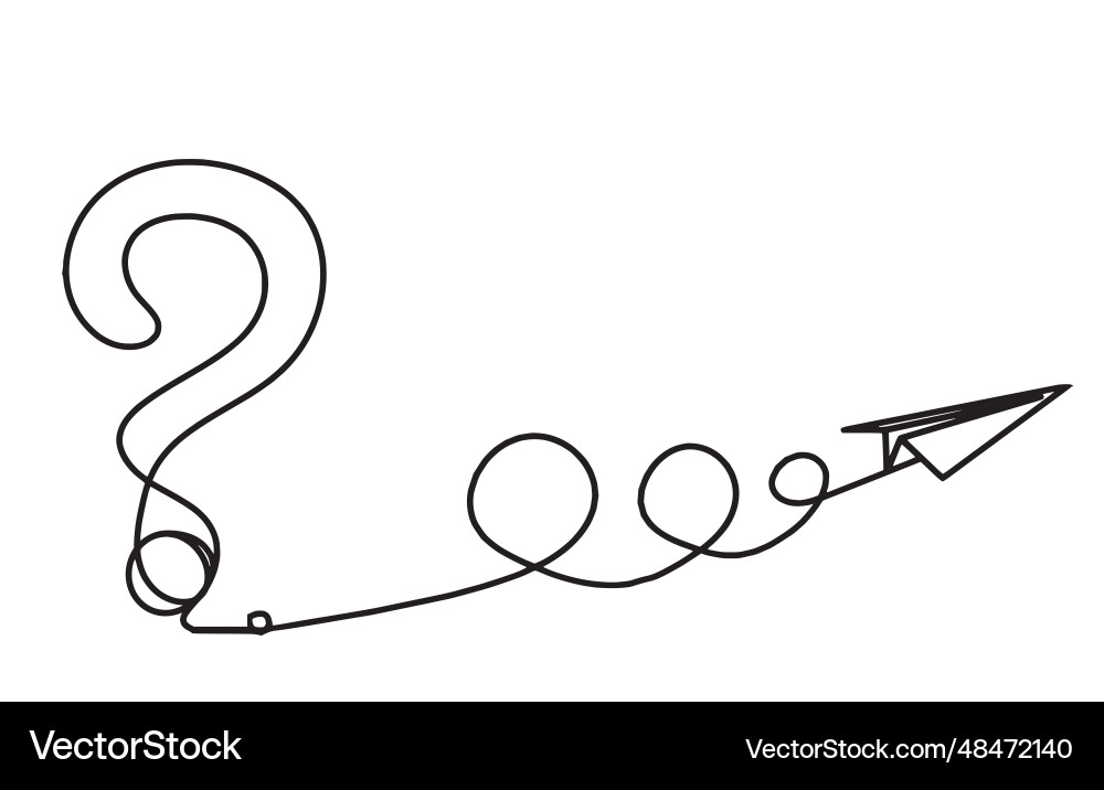 Abstract question mark with paper plane vector image