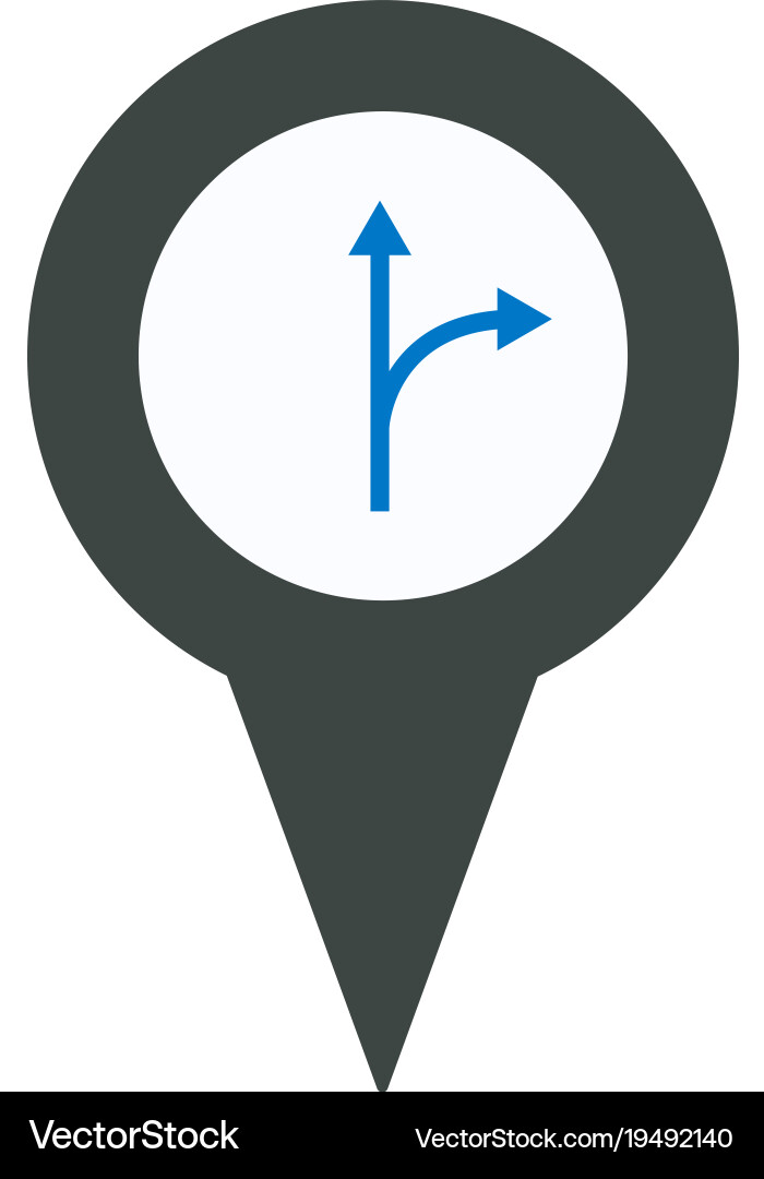 Arrow location marker pin place point pointer icon Vector Image