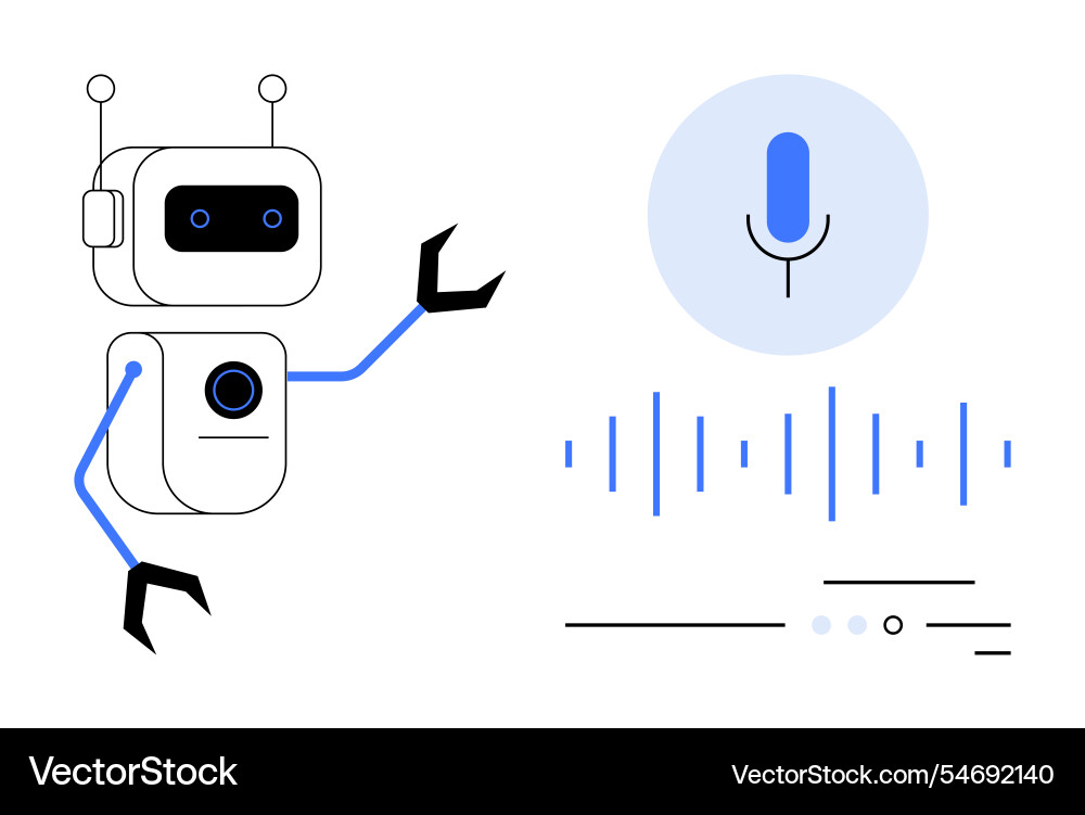 Artificial intelligence robot interacting Artificial intelligence robot interacting vector image