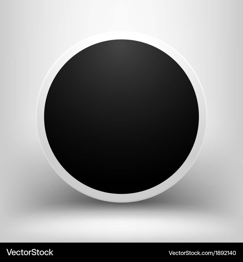 Black empty sphere with shadow vector image