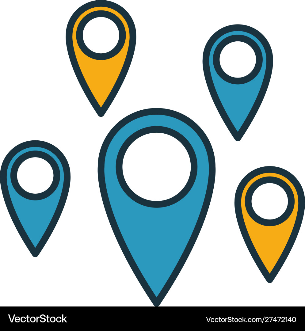 Communities icon set four elements in different Vector Image