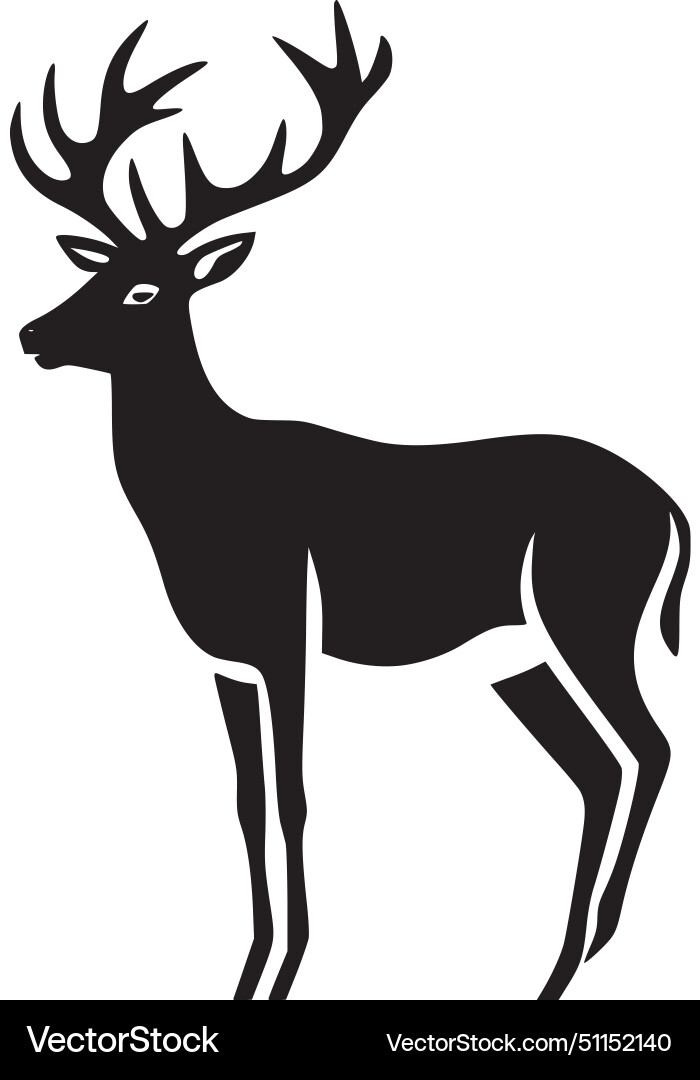 Deer - black and white isolated icon Royalty Free Vector