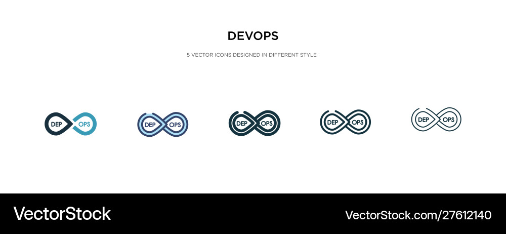 Devops icon in different style two colored Devops icon in different style two colored vector image
