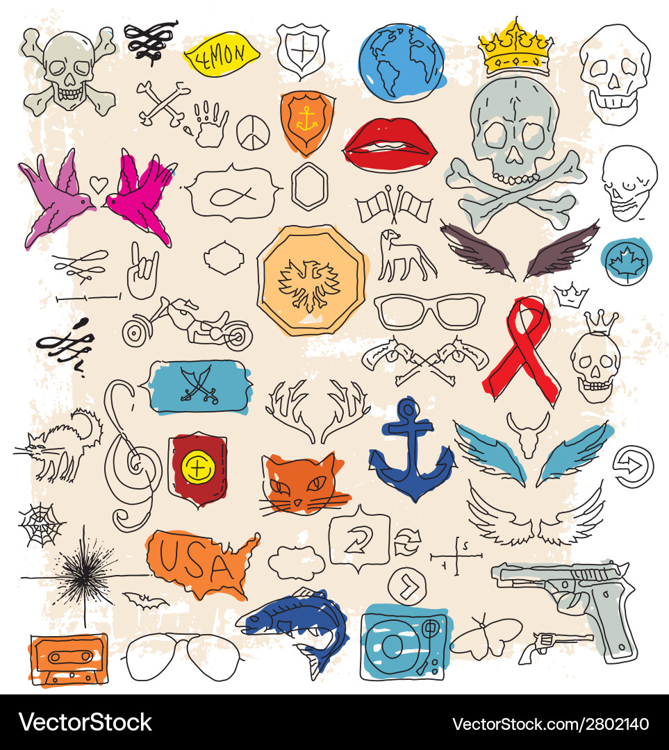 Doodle design elements Royalty Free Vector Image