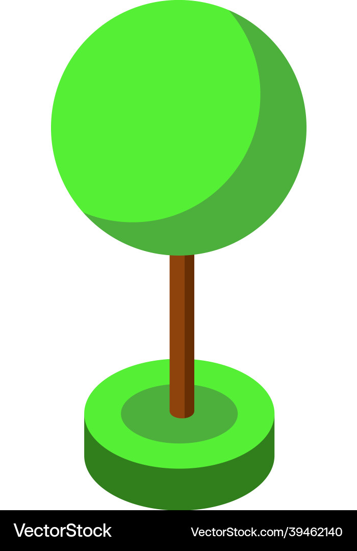 Green isometric tree element for game design Vector Image