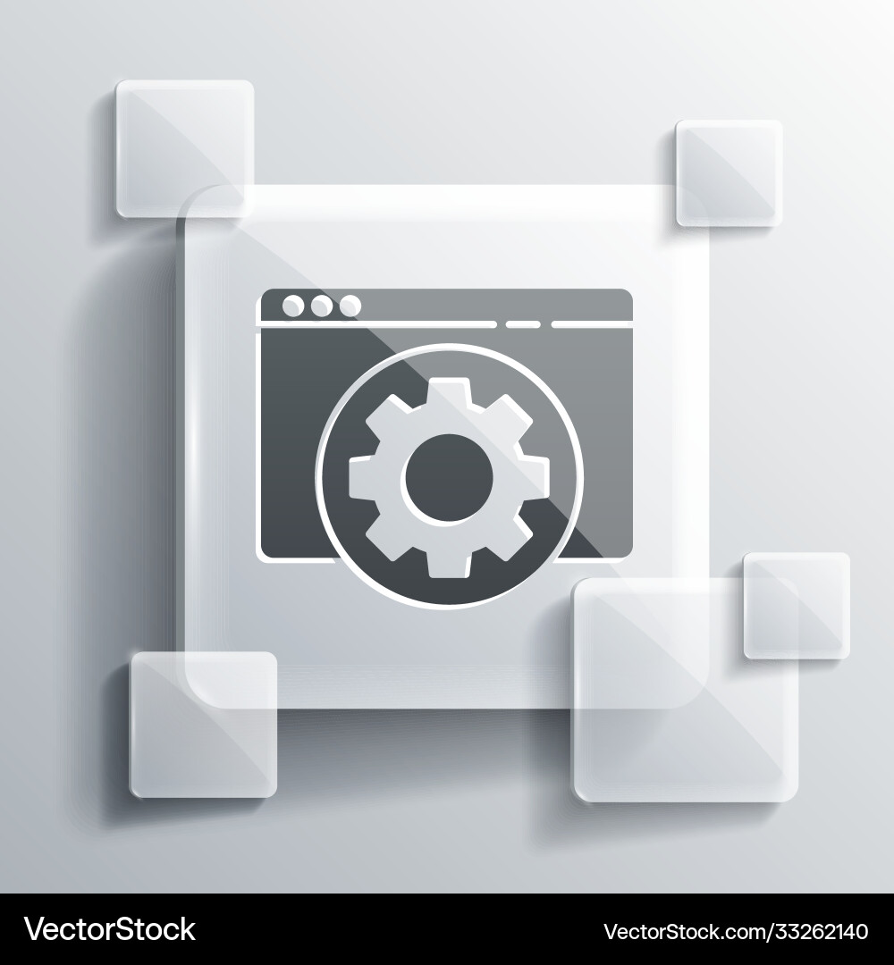 Grey browser setting icon isolated on Grey browser setting icon isolated on vector image