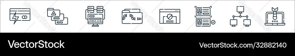 Hacker Linie Icons lineare Set Qualität Hacker Linie Icons lineare Set Qualität vektorbild