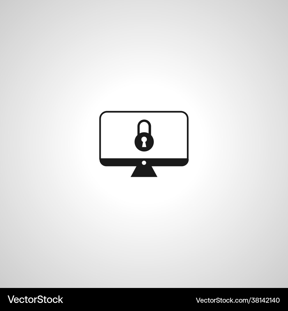Lock computer security padlock on screen isolated Vector Image