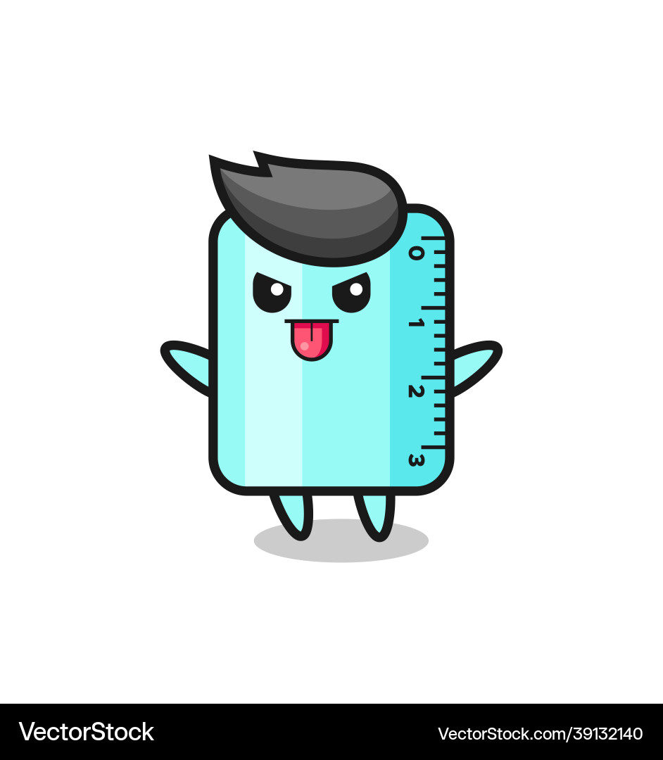 Naughty ruler character in mocking pose Vector Image