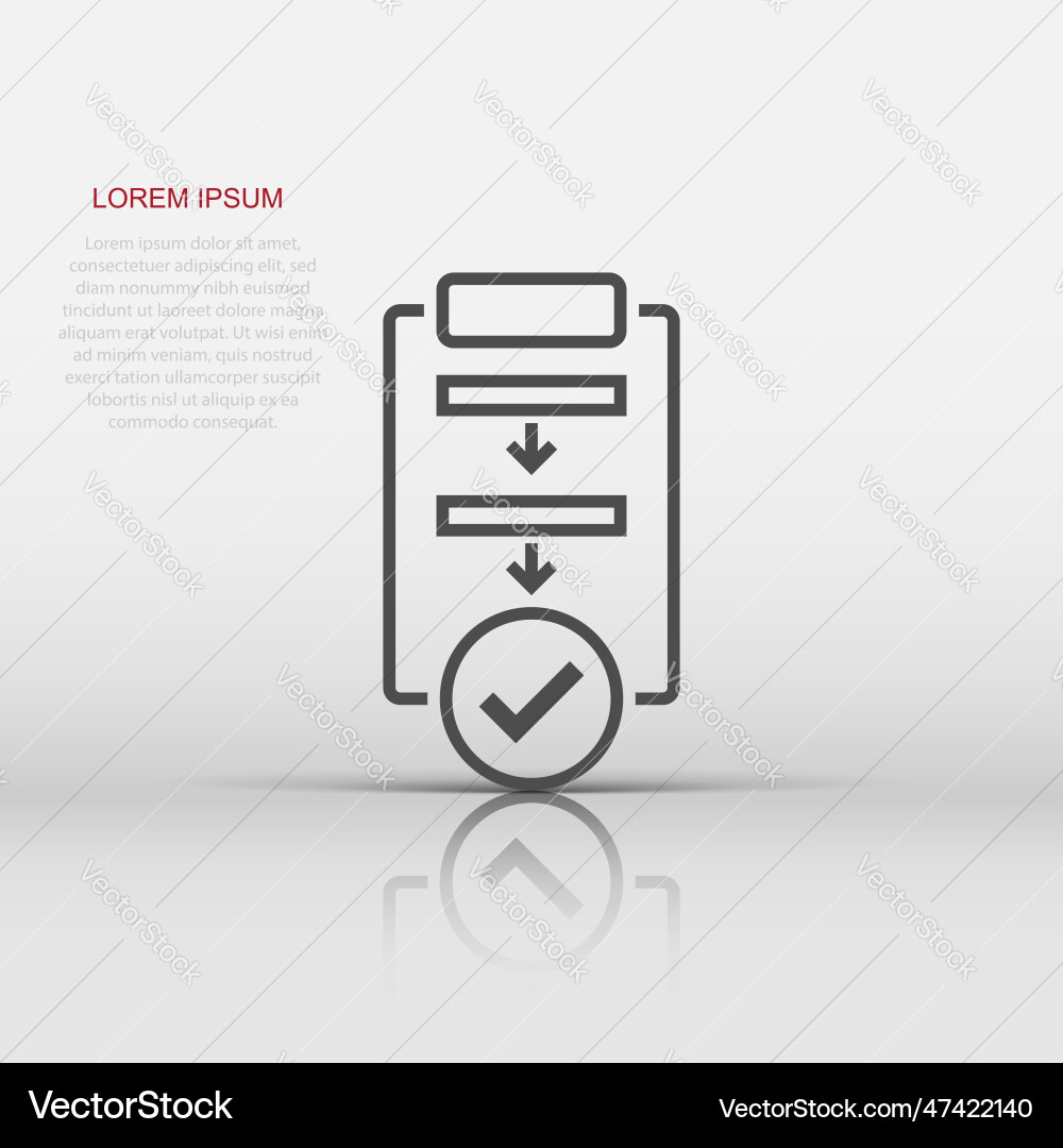 Prozedur-Liste Icon im flachen Stil Dokument Prozedur-Liste Icon im flachen Stil Dokument vektorbild