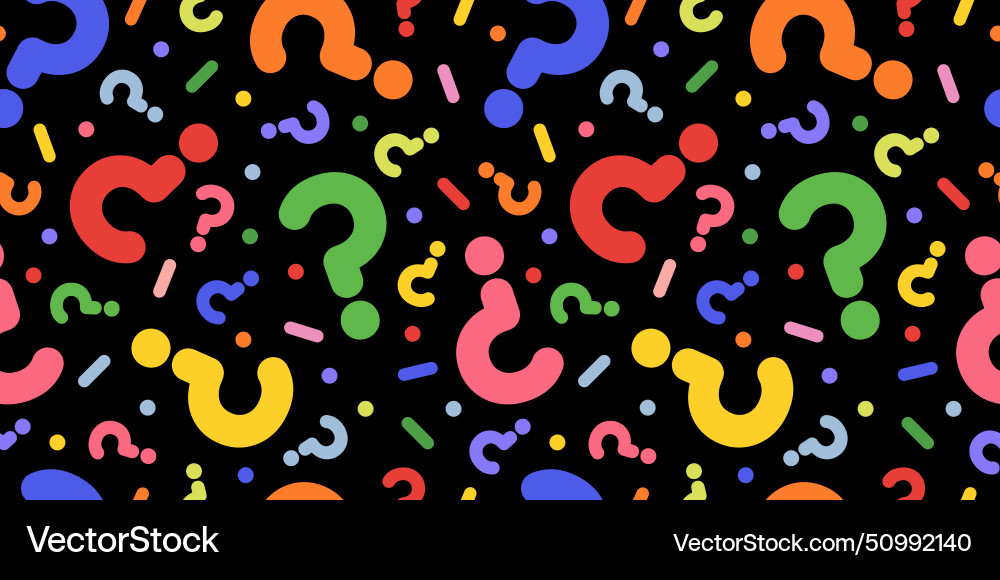 Question mark seamless pattern colorful abstract Question mark seamless pattern colorful abstract vector image