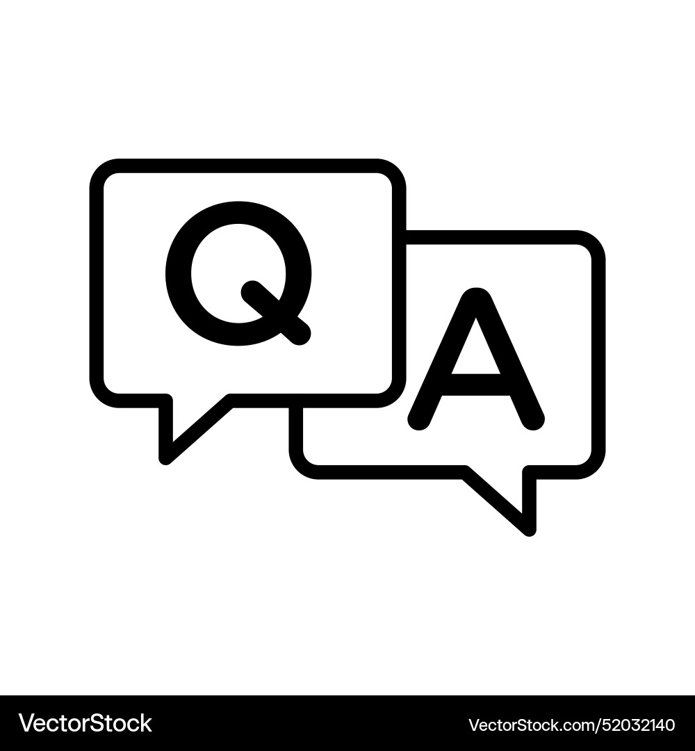 Questions and answers icon linear logo mark Vector Image