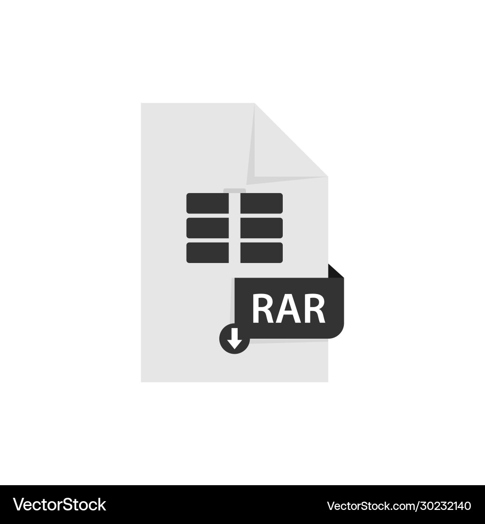 Rar document download file format vector image