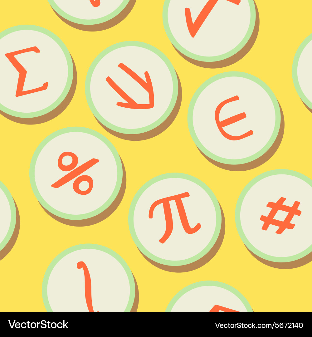 Seamless background with mathematical symbols vector image
