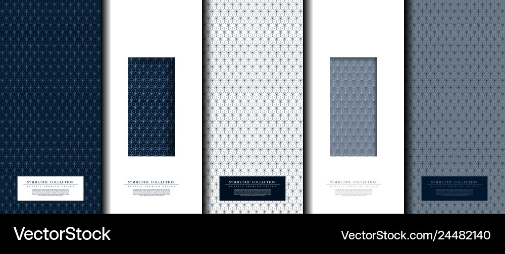Symmetric collection abstract pattern hexagonal Vector Image