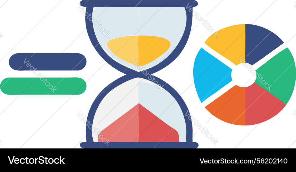 Time allocation productivity analytics icon Vector Image