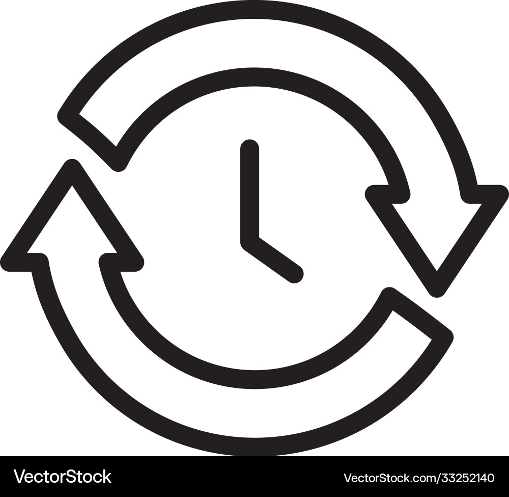 Time clock with arrows reload line style icon vector image