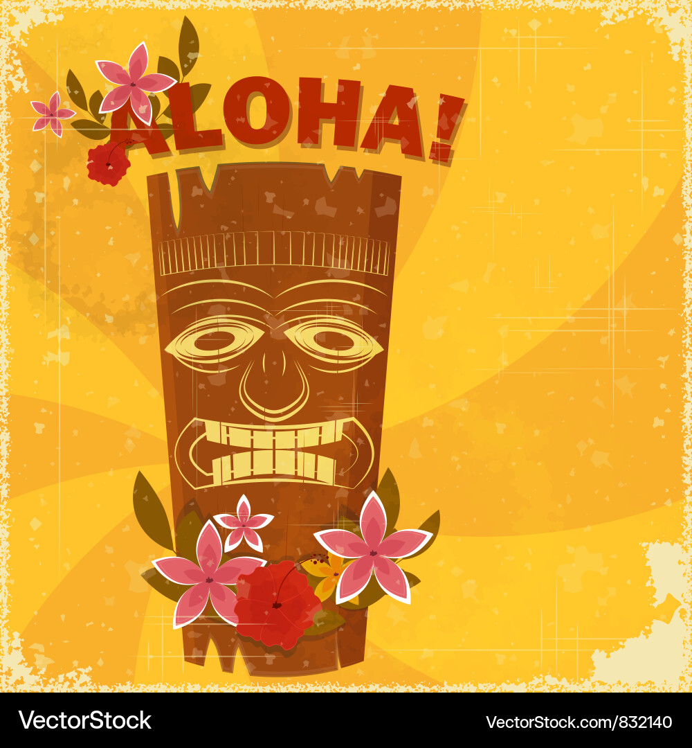 Tropische Hawaii Postkarte Vektorbild