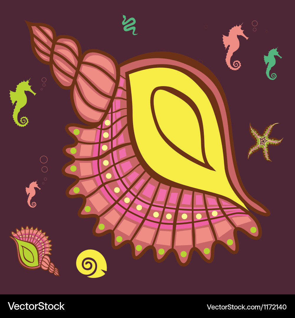 Underwater shell print Vector Image