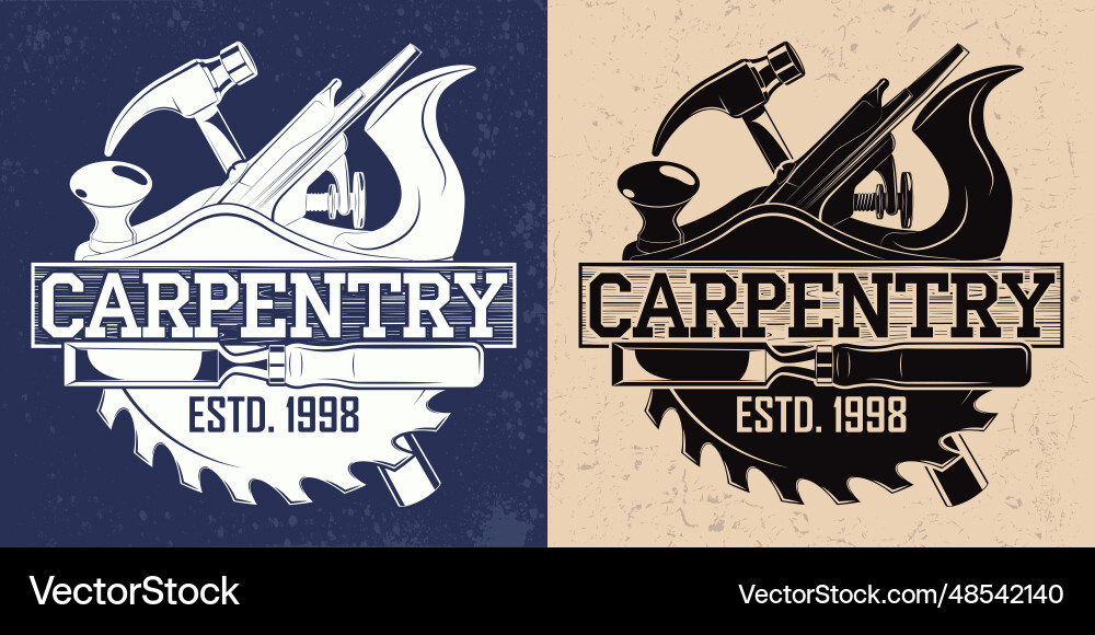 Vintage Woodworking Logo Vector Image