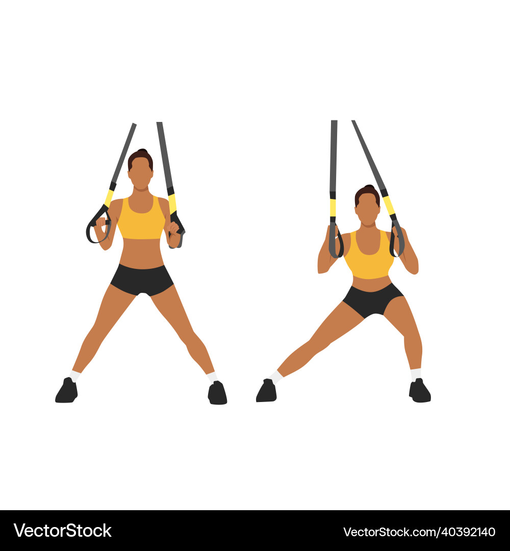 Woman doing trx suspension straps side step – Royalty-Free Vector |  VectorStock