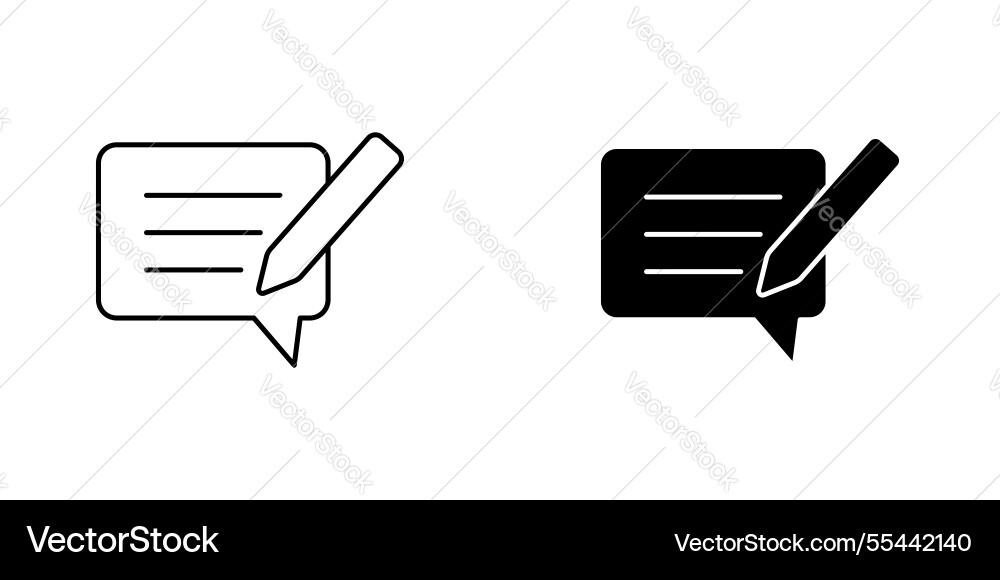 Write comment icon symbol collection on white Vector Image