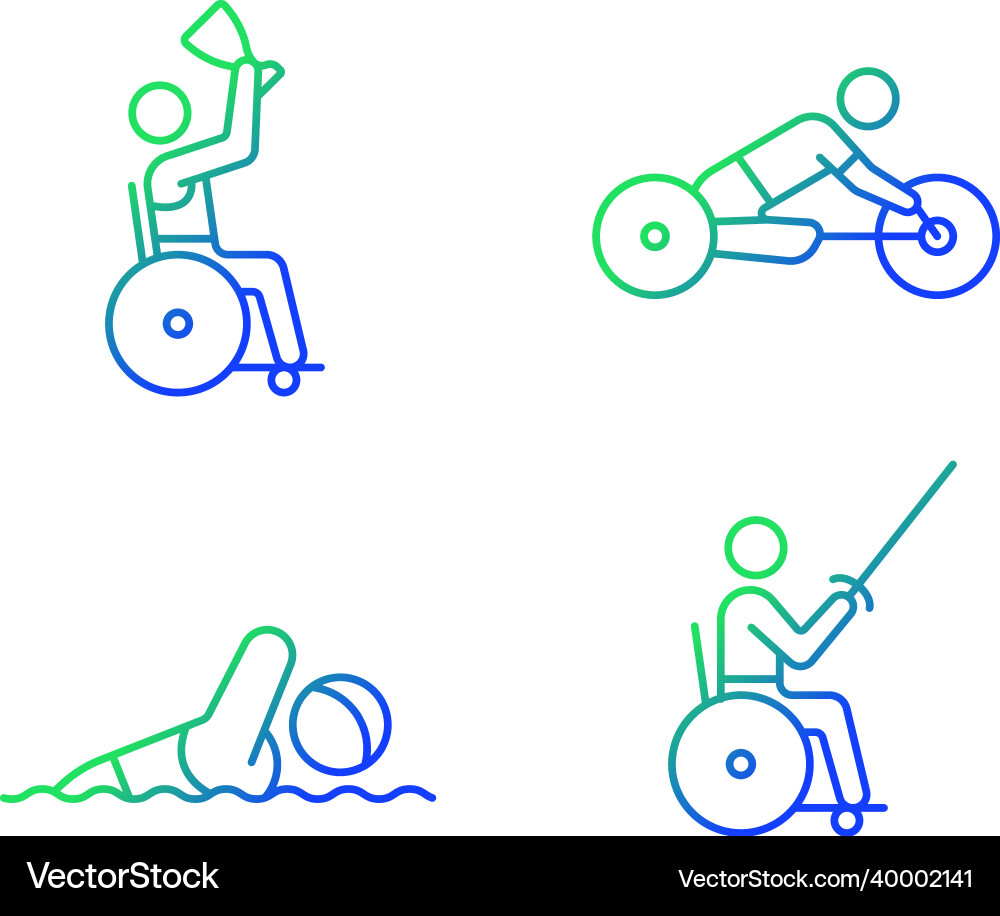 Adaptive contests gradient linear icons set Adaptive contests gradient linear icons set Vector Image
