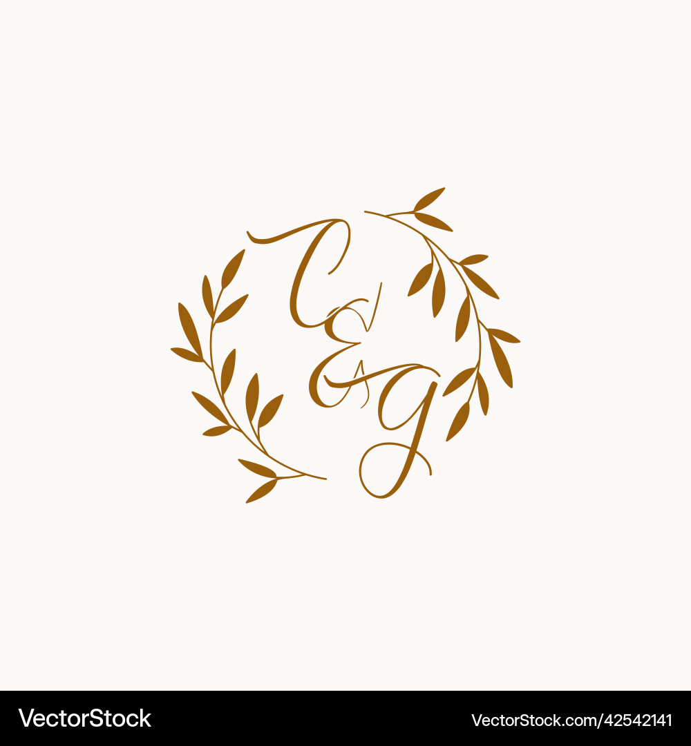 Cg initial wedding monogram logo Royalty Free Vector Image