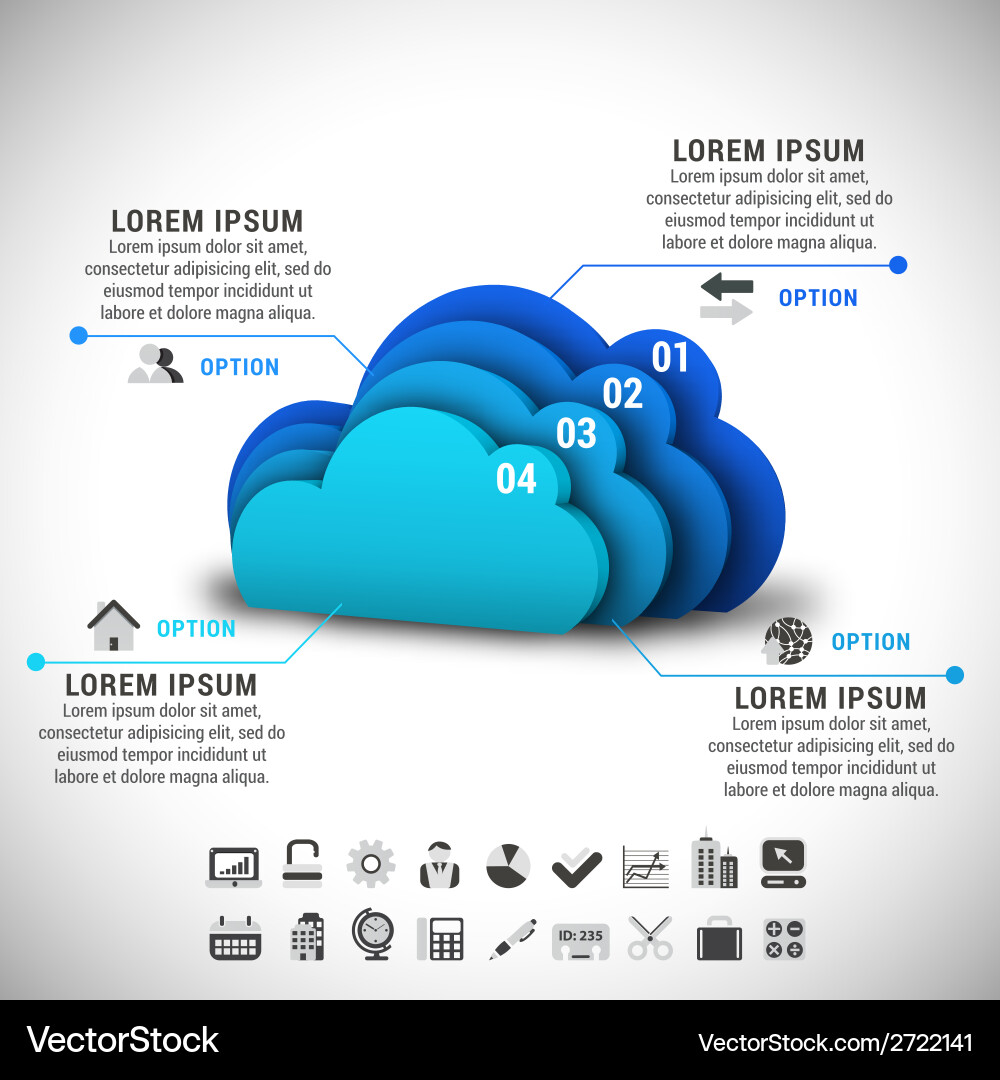 Cloud Data Visualization Vector Image