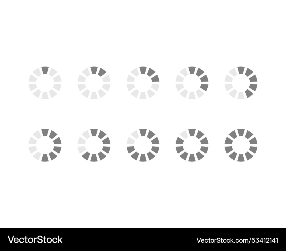Collection loading bar status icon set of loaded Vector Image