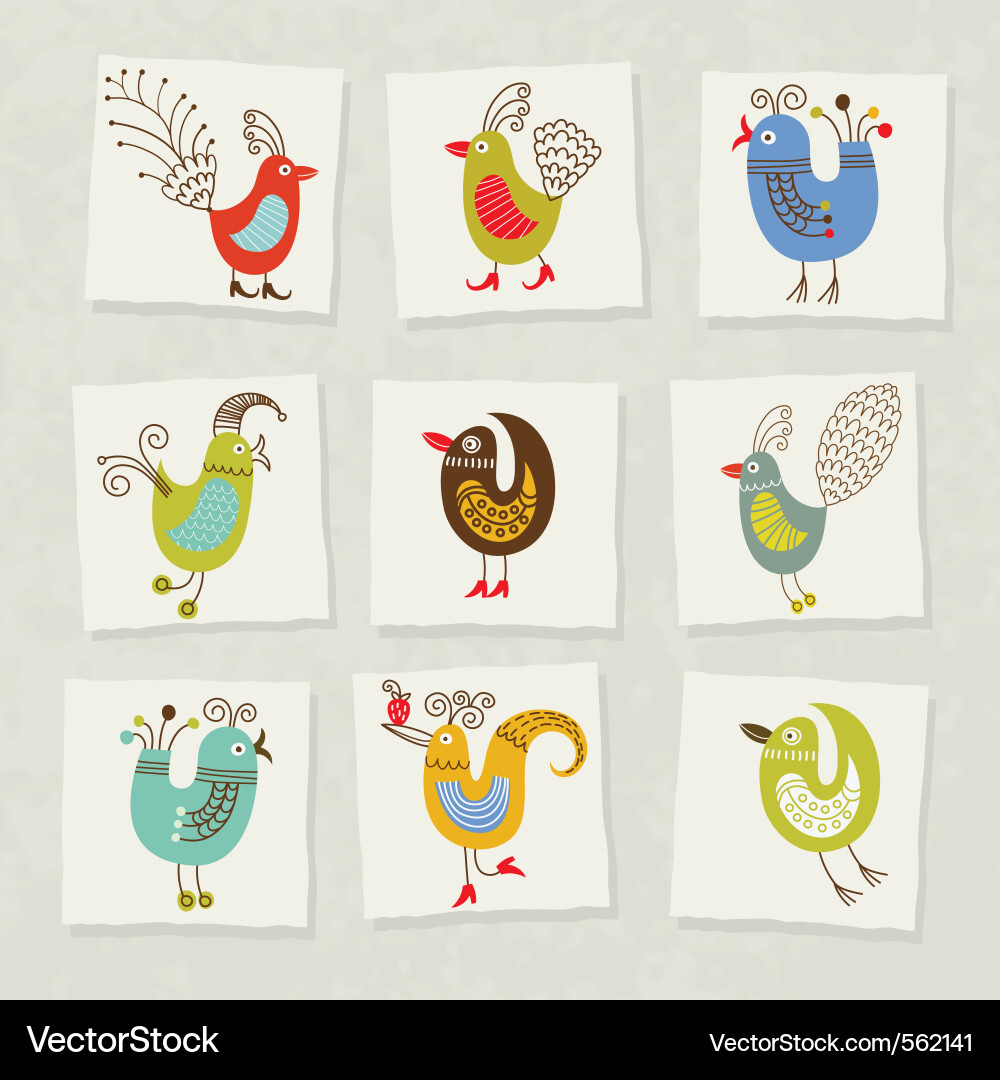 Cute Bird Illustrations vector image