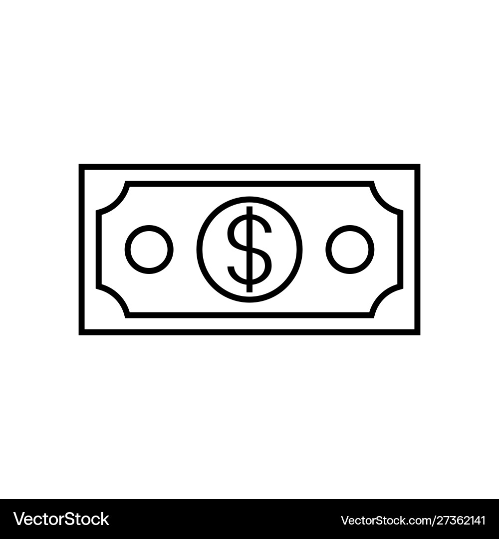 Dollar bill icon Royalty Free Vector Image - VectorStock