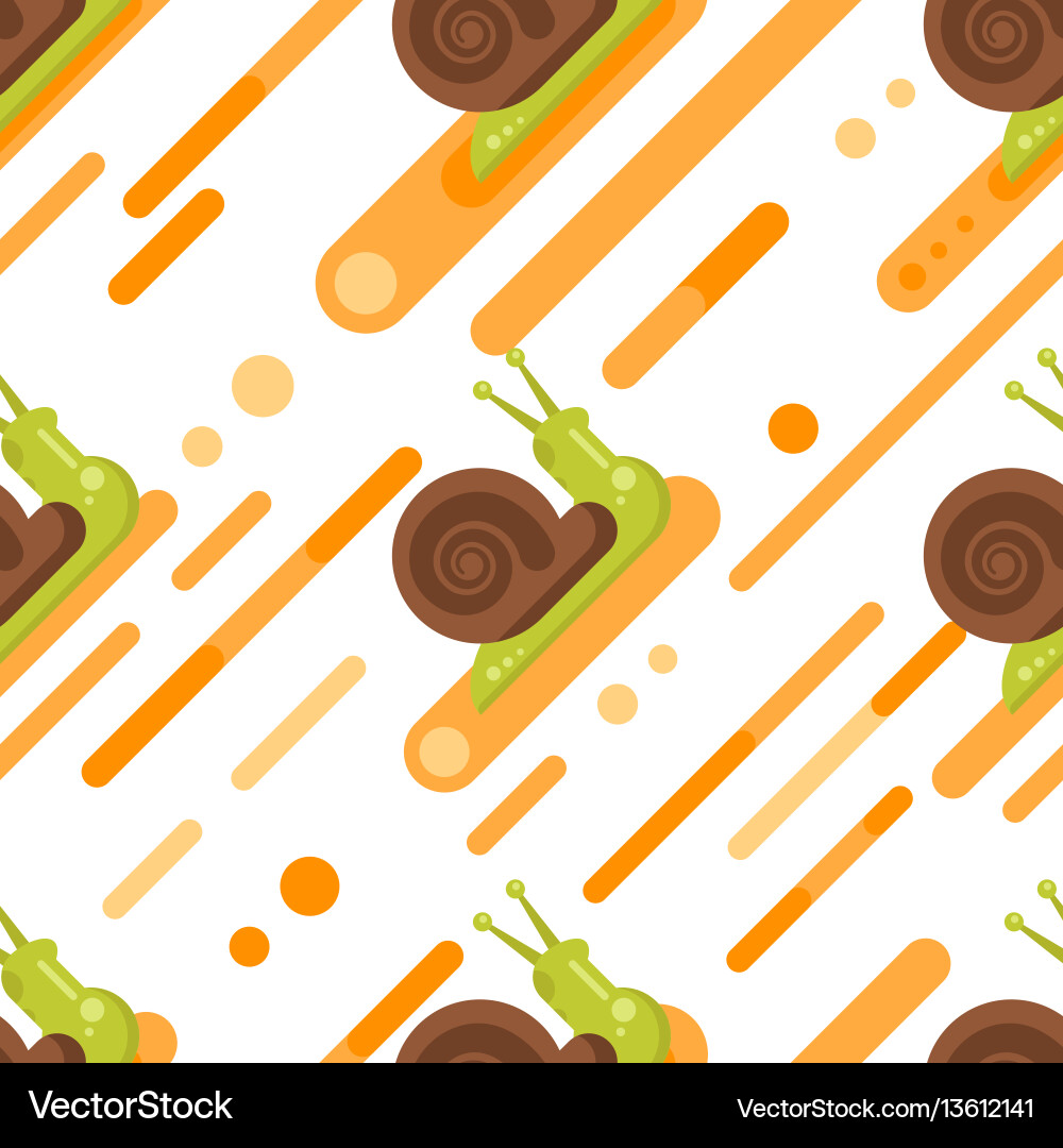 Flat style seamless pattern with snail Vector Image