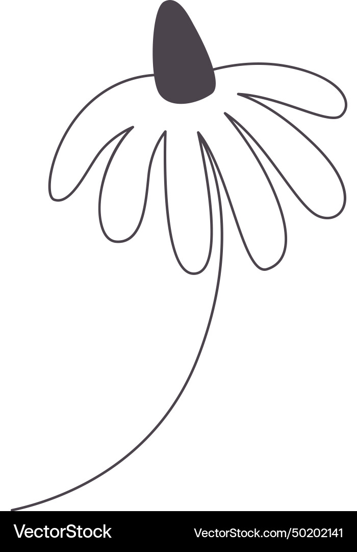 Flower plant doodle Royalty Free Vector Image - VectorStock