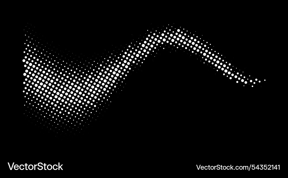 Halftone rhythm wave circle dots pattern Halftone rhythm wave circle dots pattern vector image