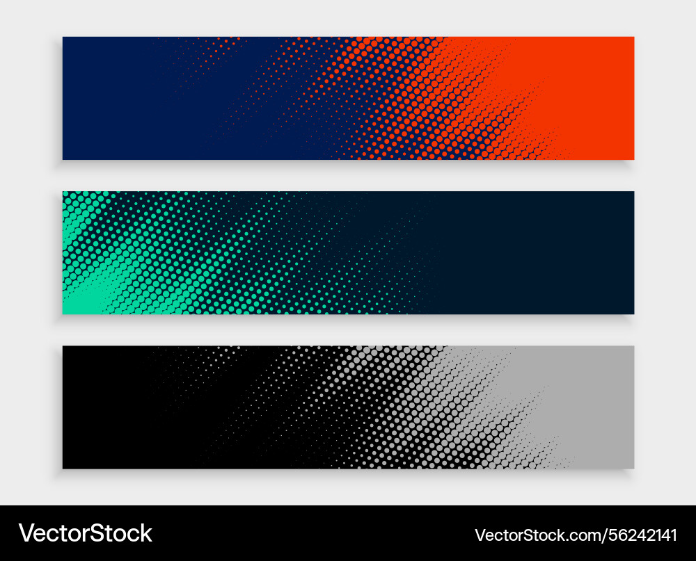 Halftone Web Header Collection vector image