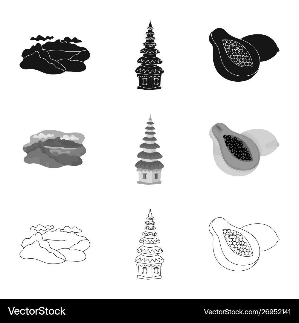 Isolated object and travel icon set vector image