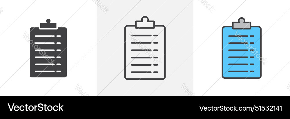 List icon set form document with ticks symbol Vector Image